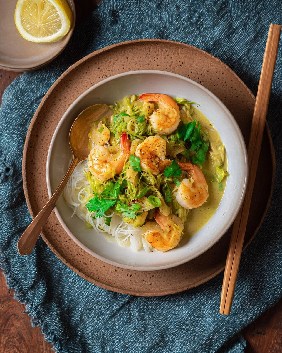 Crevettes au curry et lait de coco
