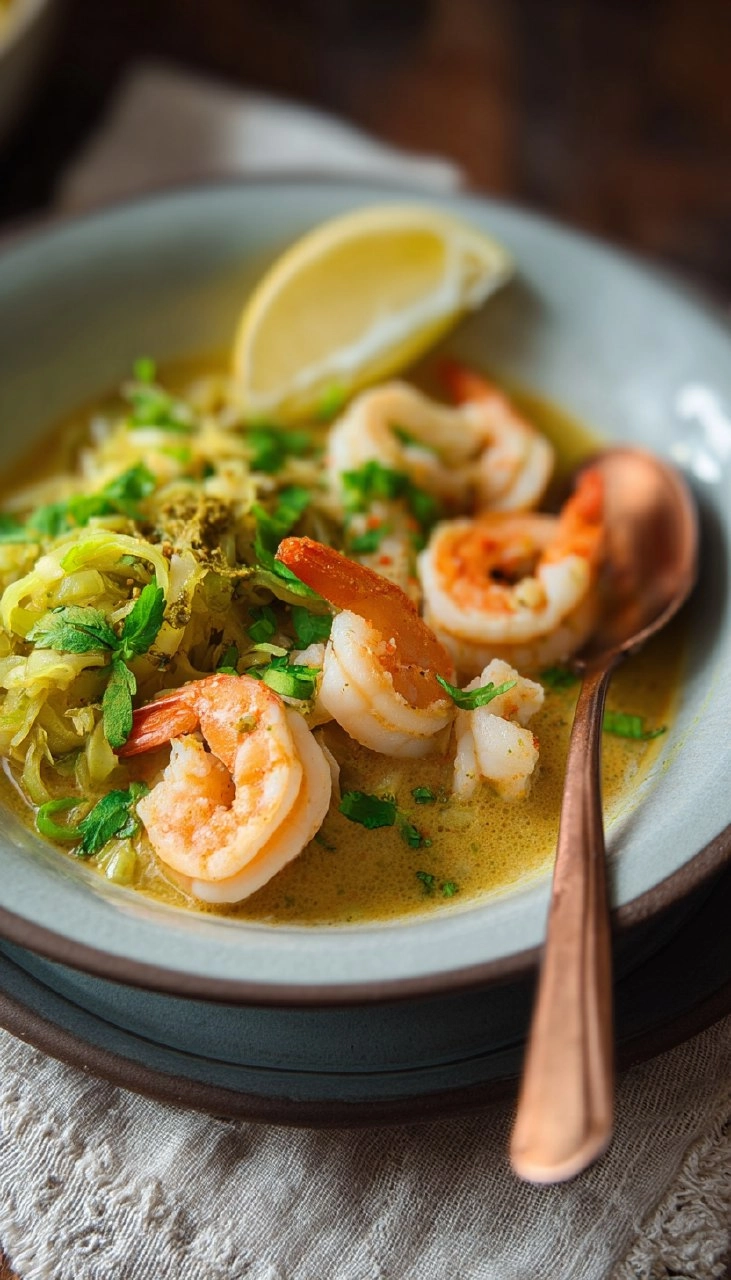 Crevettes au curry et lait de coco