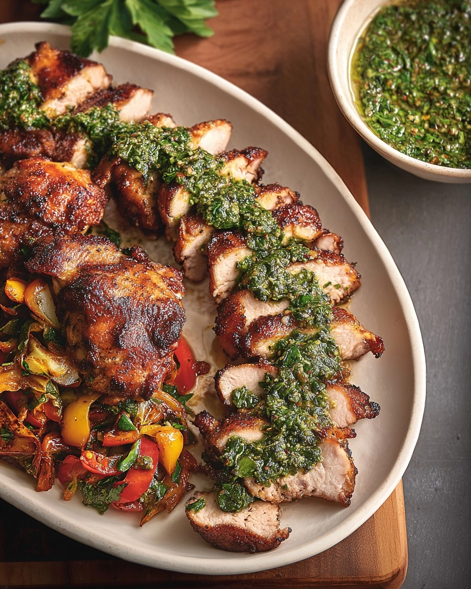 Poulet au chimichurri sur le barbecue
