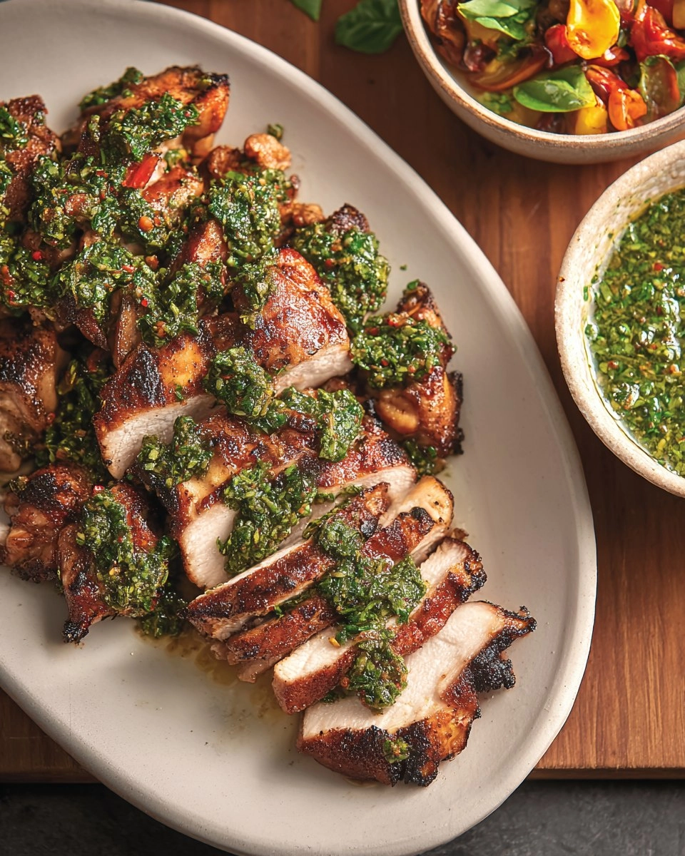 Poulet au chimichurri sur le barbecue