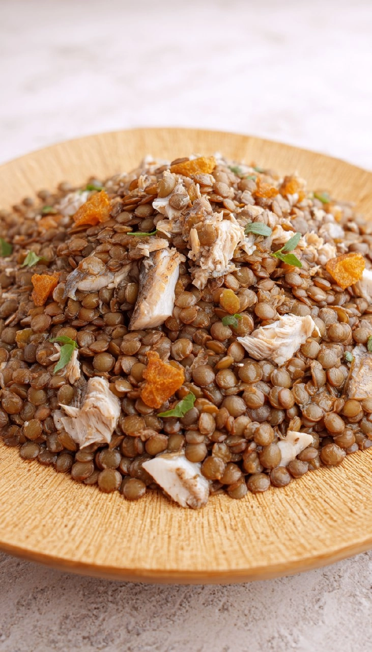 Salade de lentilles au maquereau fumé