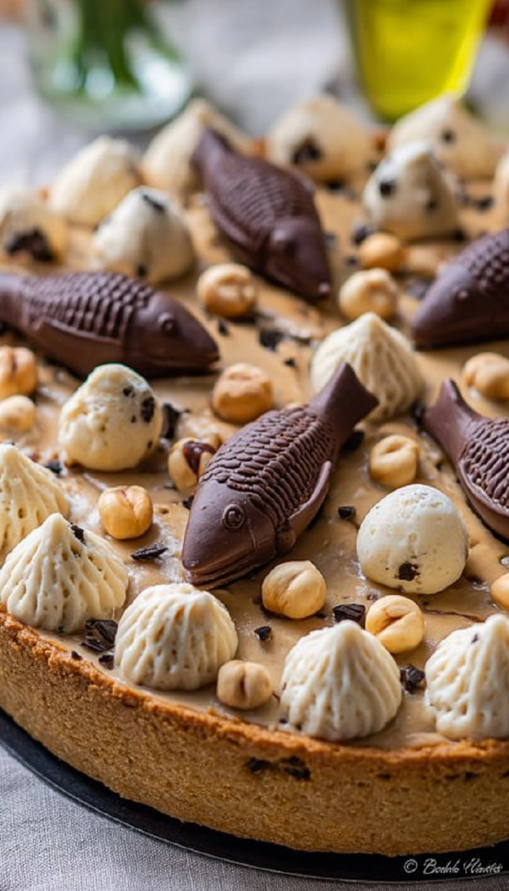 Tarte cookie de Pâques, noisettes et chocolat Dulcey