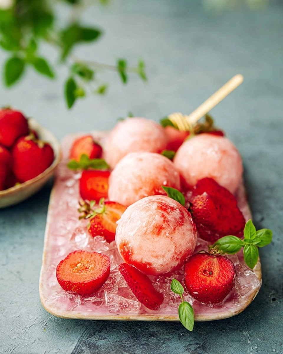 Glace fraise basilic et huile d'olive