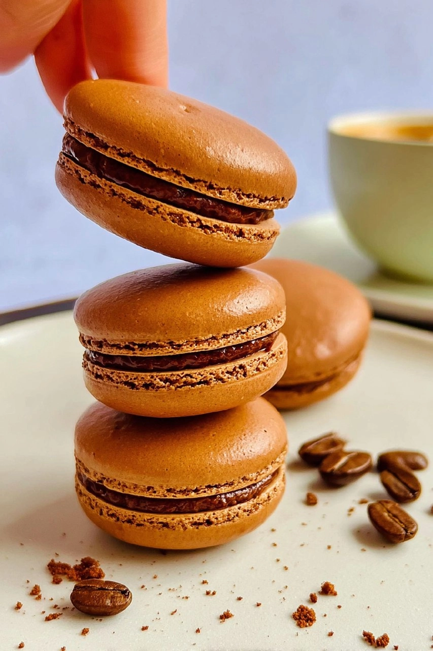 Macarons au café