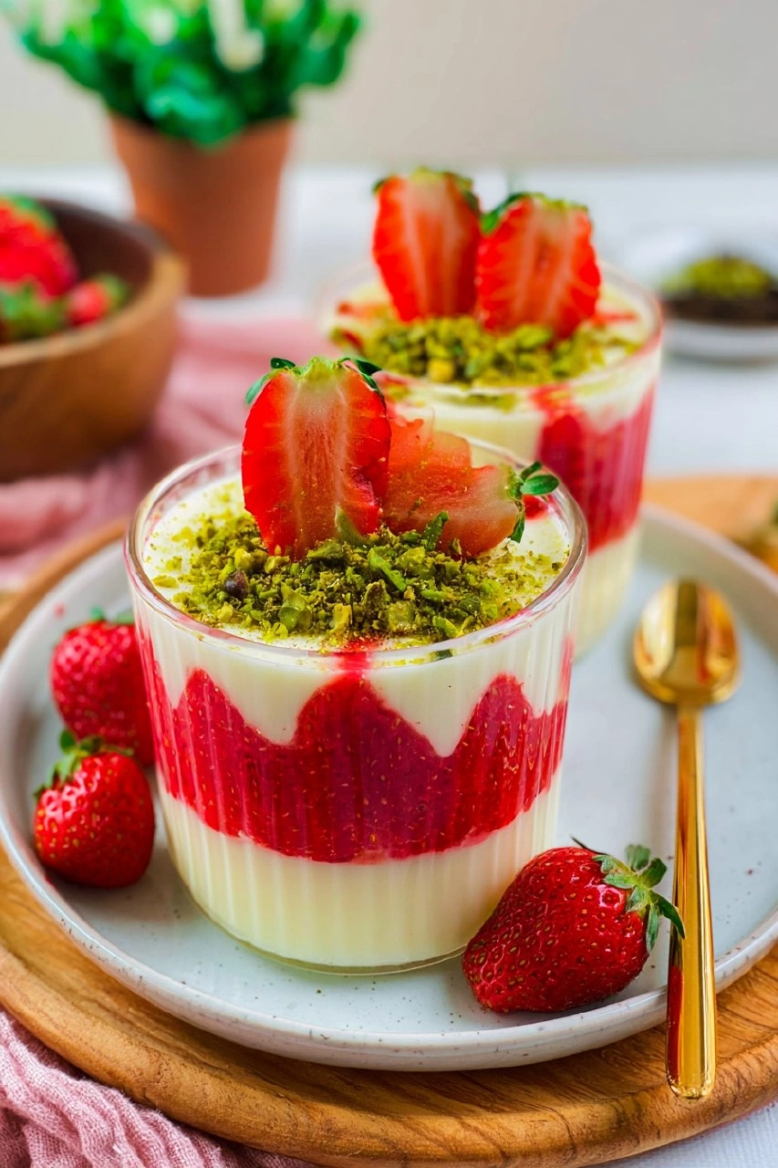 Panna cotta vanille fraise