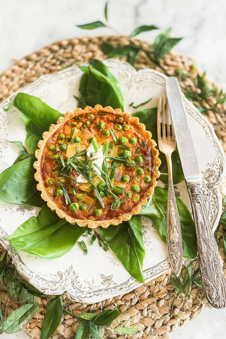 Quiche aux petits pois et lardons