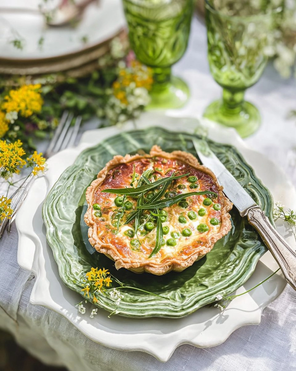 Quiche aux petits pois et lardons