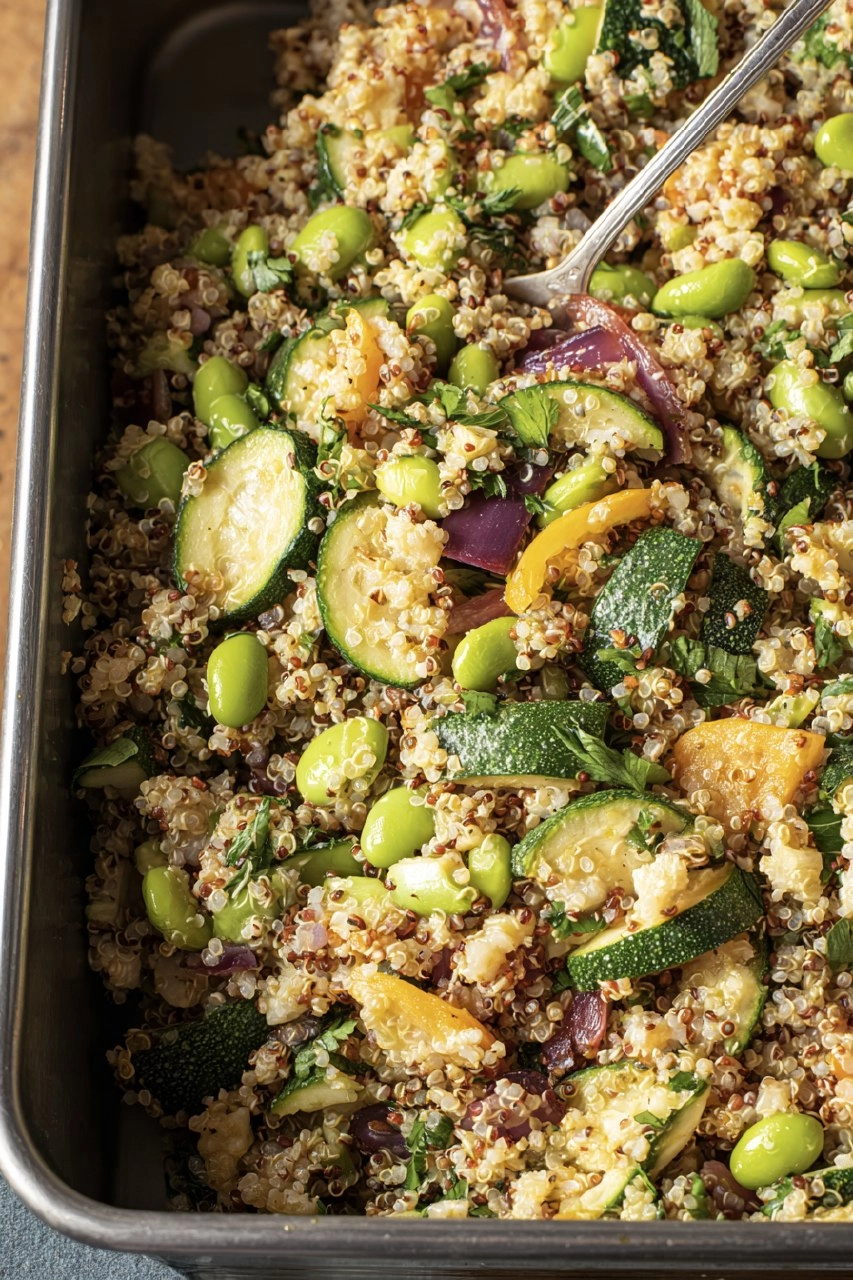 Salade protéinée quinoa, edamame & légumes rôtis